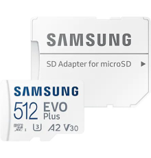 Карта памяти 512Gb MicroSD Samsung EVO Plus + SD адаптер MB-MC512KA