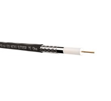 Кабель коаксиальный RG-6U 75 Ом (CCS оплетка 32 нити AL) наружный черный (100м) Netko Optima CXC-3120.3X.1B (58030)