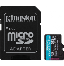 Карта памяти 512Gb MicroSD Kingston + SD адаптер SDCG3/512GB