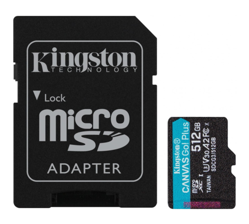 Карта памяти 512Gb MicroSD Kingston + SD адаптер SDCG3/512GB
