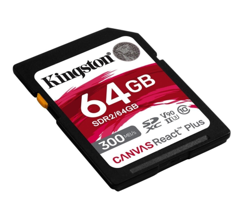 Карта памяти 64Gb SD Kingston Canvas React Plus SDR2/64GB