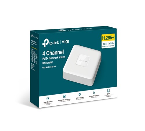 4-канальный сетевой видеорегистратор с поддержкой PoE+ TP-Link VIGI NVR1104H-4P 4-канальный сетевой видеорегистратор с поддержкой PoE+ TP-Link VIGI NVR1104H-4P