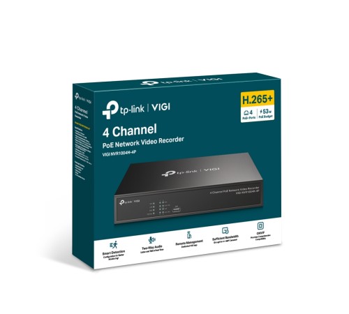 4-канальный сетевой видеорегистратор с поддержкой PoE+ TP-Link VIGI NVR1004H-4P 4-канальный сетевой видеорегистратор с поддержкой PoE+ TP-Link VIGI NVR1004H-4P