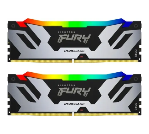 Оперативная память 96Gb DDR5 6400MHz Kingston Fury Renegade Silver RGB KF564C32RSAK2-96