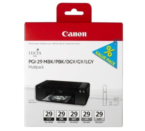 Картридж Canon PGI-29 MBK/PBK/DGY/GY/LGY 4868B005