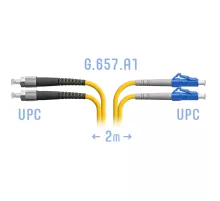 Патчкорд оптический LC/UPC-FC/UPC SM G.657.A1 Duplex 2 метра SNR SNR-PC-LC/UPC-FC/UPC-DPX-A-2m
