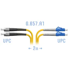 Патчкорд оптический LC/UPC-FC/UPC SM G.657.A1 Duplex 2 метра SNR SNR-PC-LC/UPC-FC/UPC-DPX-A-2m