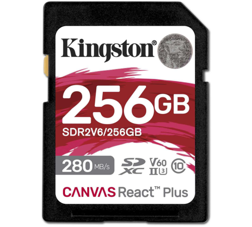 Карта памяти 256Gb SD Kingston Canvas React Plus SDR2V6/256GB