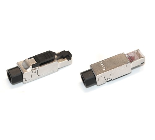 Разъем RJ-45 (8P8C) под витую пару полевая заделка Hyperline PLUF-8P8C-S-C6A-SH