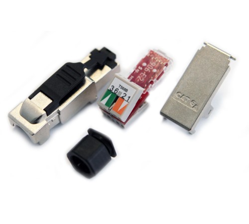 Разъем RJ-45 (8P8C) под витую пару полевая заделка категория 6 экранированный Hyperline PLUF-8P8C-S-C6-SH Разъем RJ-45 (8P8C) под витую пару полевая заделка категория 6 экранированный Hyperline PLUF-8P8C-S-C6-SH