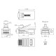 Разъем RJ-45 (8P8C) под витую пару категория 3 (6 µ