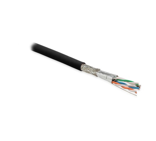 Кабель витая пара Hyperline SFTP4-C6A-S23-OUT-PE-BK-500