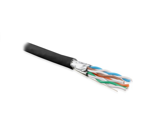 Кабель витая пара Hyperline UFTP4-C6A-S23-OUT-PE-BK-500