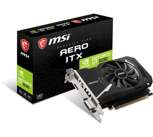 Видеокарта NVIDIA GeForce GT 1030 MSI 2Gb AERO ITX 2GD4 OC