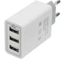 Сетевое зарядное устройство Digma DGWC-3U-5A-WG