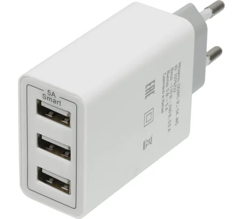 Сетевое зарядное устройство Digma DGWC-3U-5A-WG Сетевое зарядное устройство Digma DGWC-3U-5A-WG