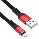 Кабель Digma LIGHT-1.2M-FLAT-BLK USB (m)-Lightning (m) 1.2м черный/красный плоский