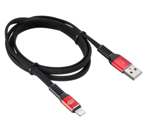 Кабель Digma LIGHT-1.2M-FLAT-BLK USB (m)-Lightning (m) 1.2м черный/красный плоский Кабель Digma LIGHT-1.2M-FLAT-BLK USB (m)-Lightning (m) 1.2м черный/красный плоский