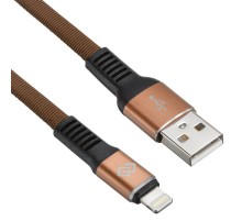 Кабель Digma LIGHT-1.2M-FLAT-BR USB (m)-Lightning (m) 1.2м коричневый плоский