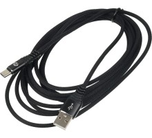 Кабель Digma TYPE-C-3M-BRAIDED-BLK USB (m)-USB Type-C (m) 3м черный