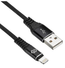Кабель Digma LIGHT-2M-BRAIDED-BLK USB (m)-Lightning (m) 2м черный
