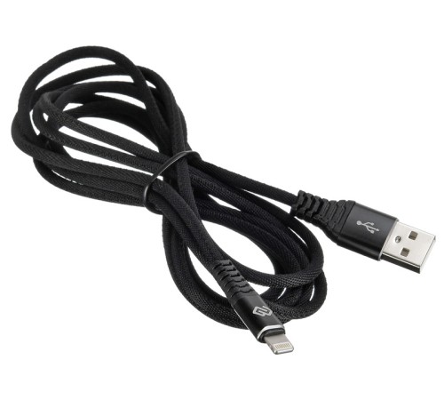Кабель Digma LIGHT-2M-BRAIDED-BLK USB (m)-Lightning (m) 2м черный