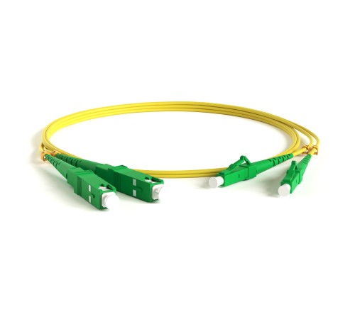 Патч-корд волоконно-оптический (шнур) Hyperline FC-D2-9-LC/AR-SC/AR-H-10M-LSZH-YL