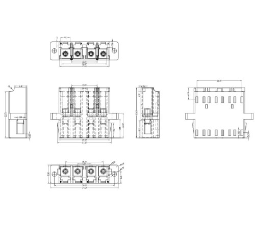 Оптический проходной адаптер LC-LC SM quadro Hyperline FA-P11Z-QLC/QLC-N/WH-BL