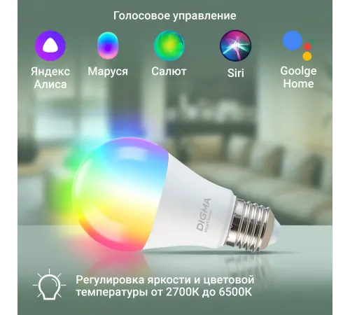 Умная лампа Digma DiLight N1 DLE27N1R