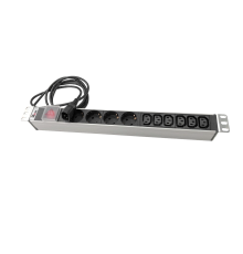 Блок розеток Rem -10 с выкл. 4 Sсhuko 6 IEC 60320 C13 10 A алюм. 19 шнур 1 8 м. C14 Rem R-10-4S-6C13-V-440-1.8 30112226917