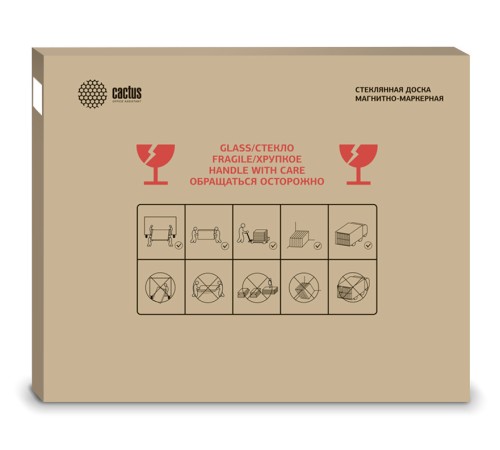 Доска стеклянная Cactus CS-GBD-65X100-BK