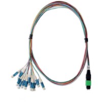 Кабель «гидра» 1xMPO (папа) /APC-12xLC/UPC Hyperline FH-B9-9-MPOM12/AR-12LC/UR-1M-LSZH