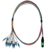 Кабель «гидра» 1xMPO (папа) /APC-12xLC/UPC Hyperline FH-B9-9-MPOM12/AR-12LC/UR-1M-LSZH