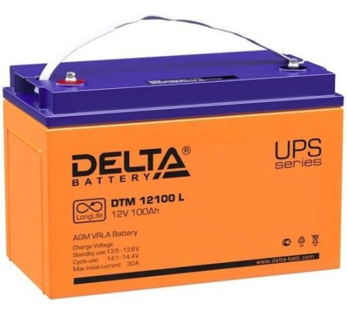 Аккумулятор Delta 12V 100Ah (DTM 12100 L)