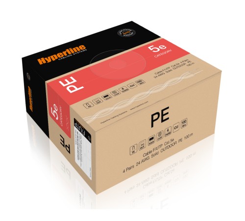 Кабель витая пара Hyperline FUTP4-C5E-S24-OUT-PE-BK-100