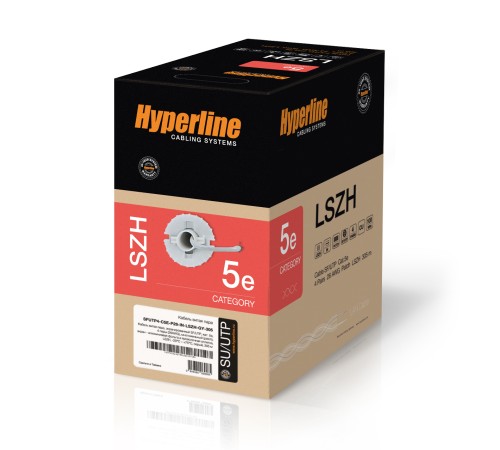 Кабель витая пара Hyperline SFUTP4-C5E-P26-IN-LSZH-GY-305