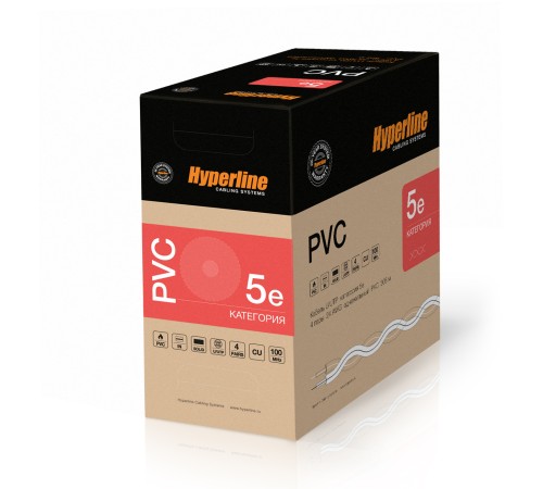 Кабель витая пара Hyperline UUTP4-C5E-S24-IN-PVC-BL-305