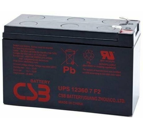 Аккумулятор CSB 12V 60Вт/Эл (UPS123607 F2)