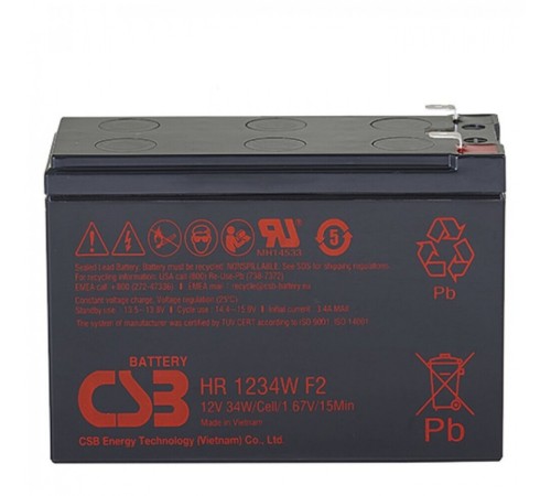 Аккумулятор CSB 12V 34Вт/Эл (HR1234W F2)