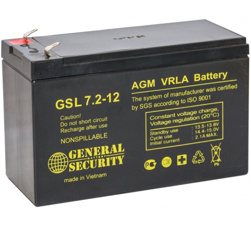 Аккумулятор General Security 12V 7,2Ah (GSL7.2-12 F2)