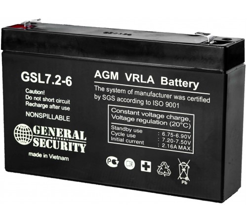 Аккумулятор General Security 6V 7Ah (GS7.2-6)