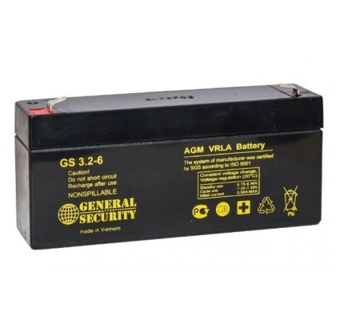 Аккумулятор General Security 6V 3,2Ah (GS3.2-6L)