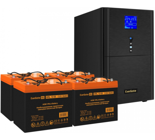 ИБП + батарея ExeGate SineTower SZ-3000.LCD.AVR.3SH.1C13.RJ.USB (EX296876RUS)