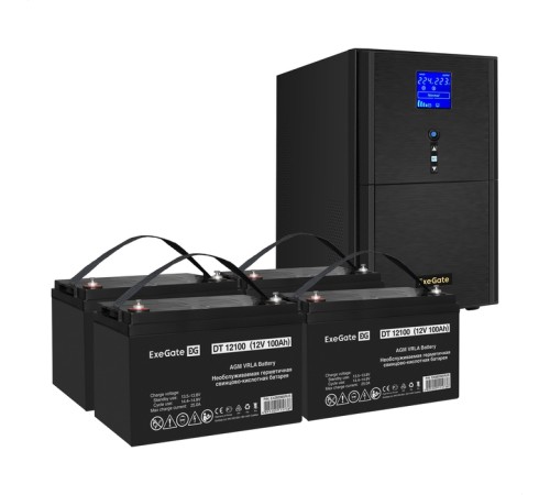 ИБП + батарея ExeGate SineTower SZ-5000.LCD.AVR.2SH.1C13.T.RJ.USB (EX296896RUS)