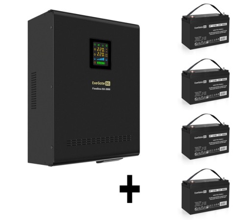 ИБП + батарея ExeGate FineSine SX-3000.LCD.AVR.2SH.T (EX296646RUS)