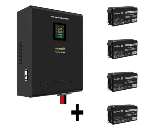 ИБП + батарея ExeGate FineSine SX-7000.LCD.AVR.2SH.T (EX296686RUS)