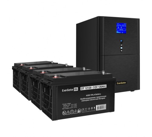 ИБП + батарея ExeGate SineTower SZ-5000.LCD.AVR.2SH.1C13.T.RJ.USB (EX296898RUS)