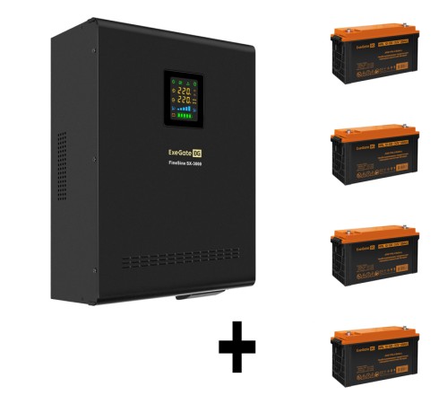 ИБП + батарея ExeGate FineSine SX-3000.LCD.AVR.2SH.T (EX296649RUS)