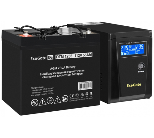 ИБП + батарея ExeGate SineTower SZ-600.LCD.AVR.1SH (EX296773RUS)