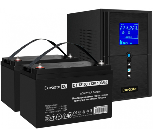 ИБП + батарея ExeGate SineTower SZ-1500.LCD.AVR.2SH.1C13.USB (EX296830RUS)